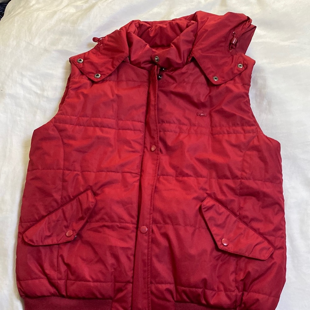 Lacoste Women’s Red size 44 vest with detachable hood